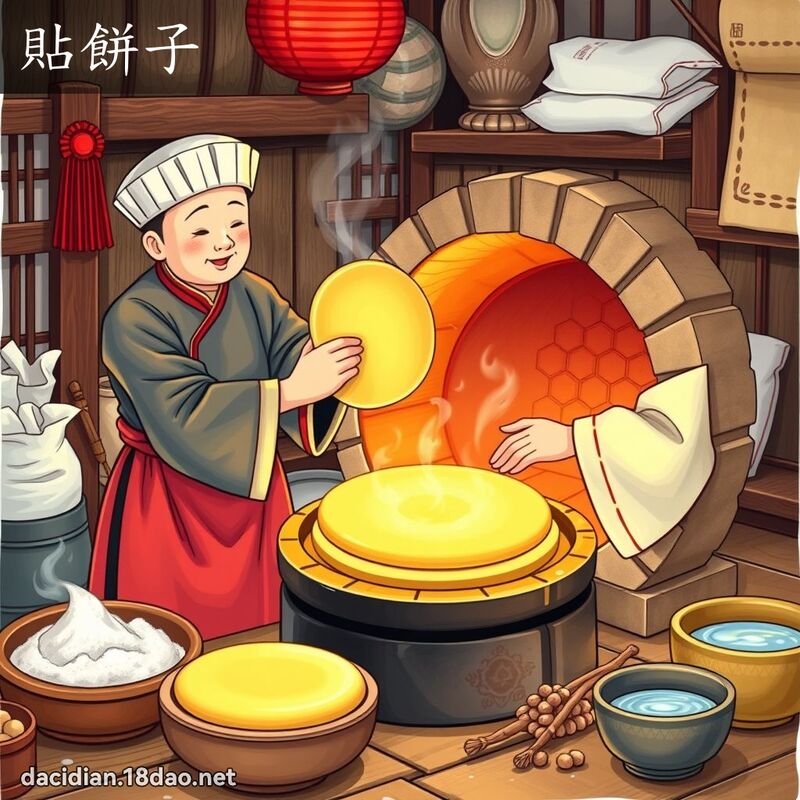 贴饼子 - 国语大辞典配图