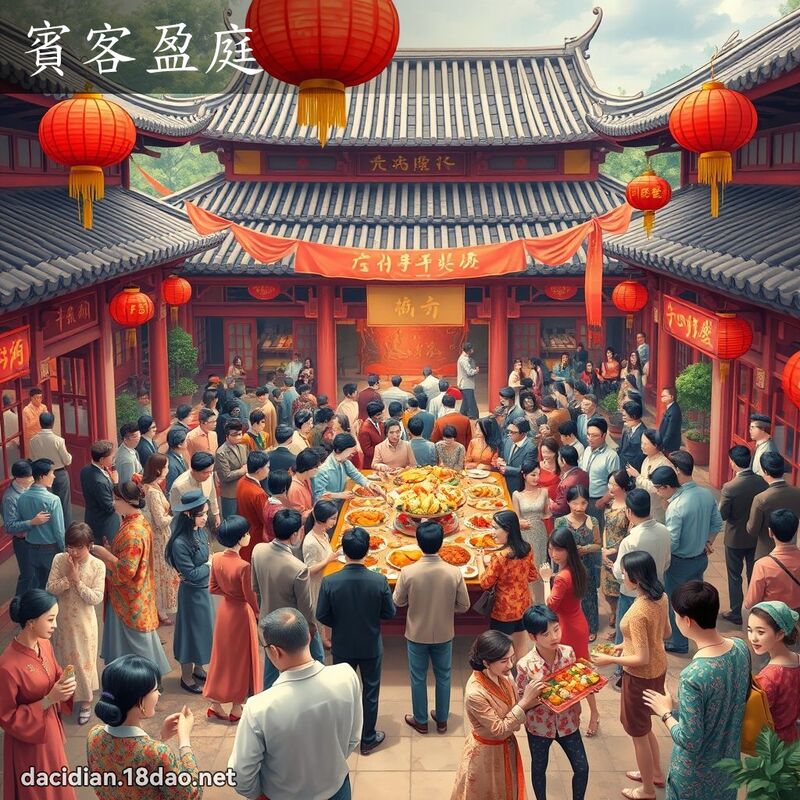宾客盈庭 - 国语大辞典配图