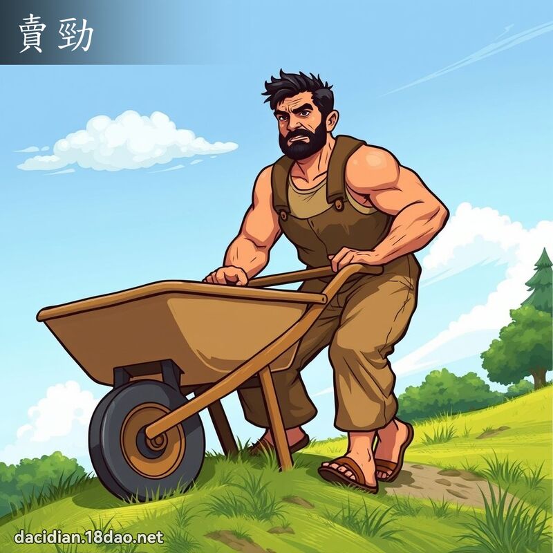 卖劲 - 国语大辞典配图