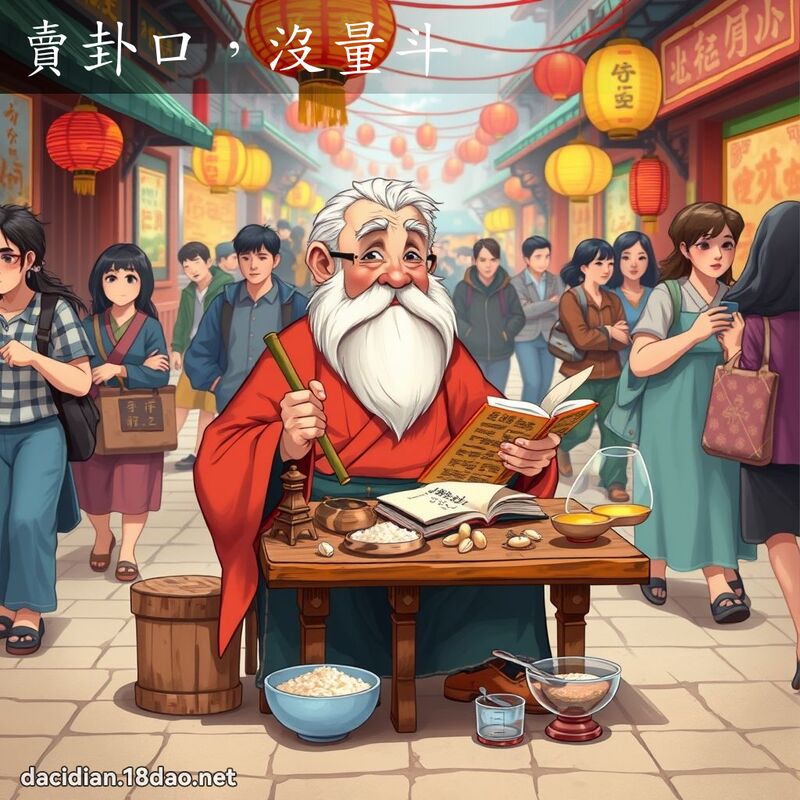 賣卦口，沒量斗 - 國語大辭典配圖