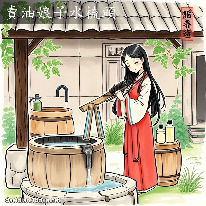 賣油娘子水梳頭 - 國語大辭典配圖