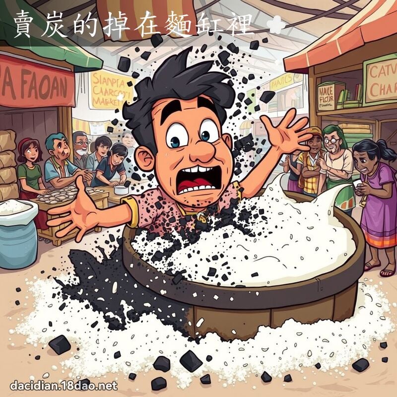 卖炭的掉在面缸里 - 国语大辞典配图