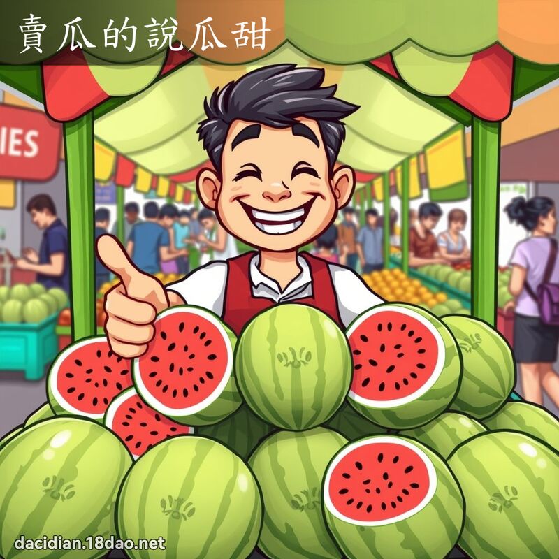 賣瓜的說瓜甜 - 國語大辭典配圖