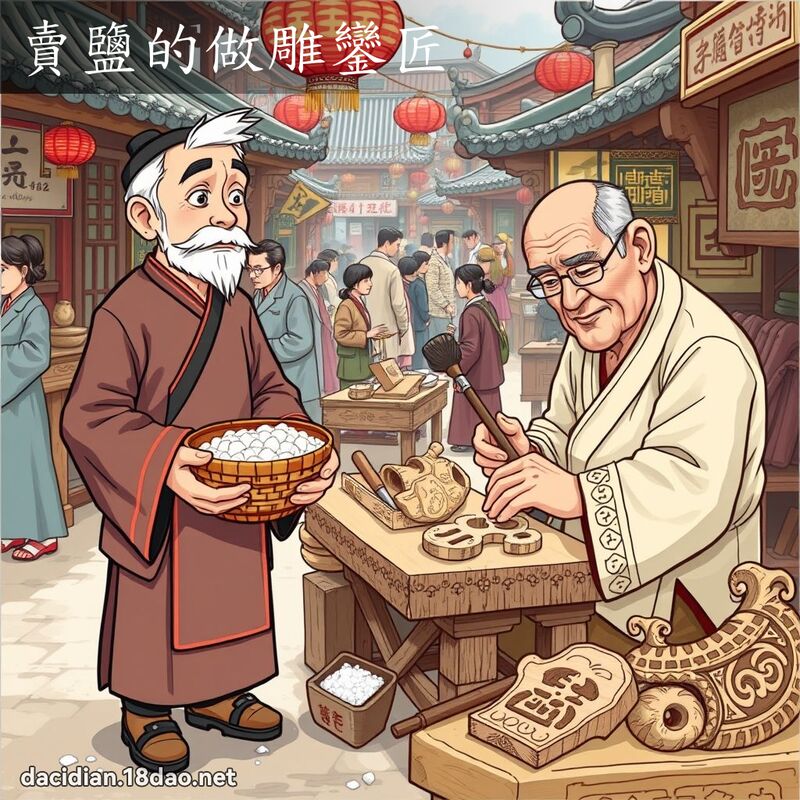 卖盐的做雕鑾匠 - 国语大辞典配图