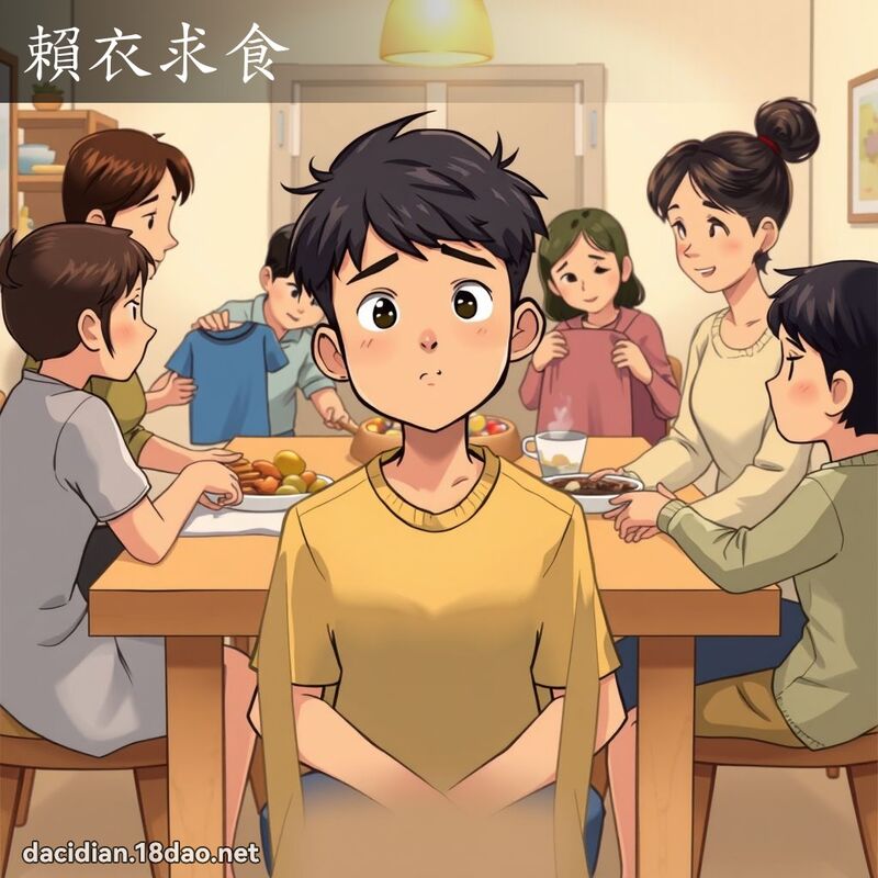赖衣求食 - 国语大辞典配图