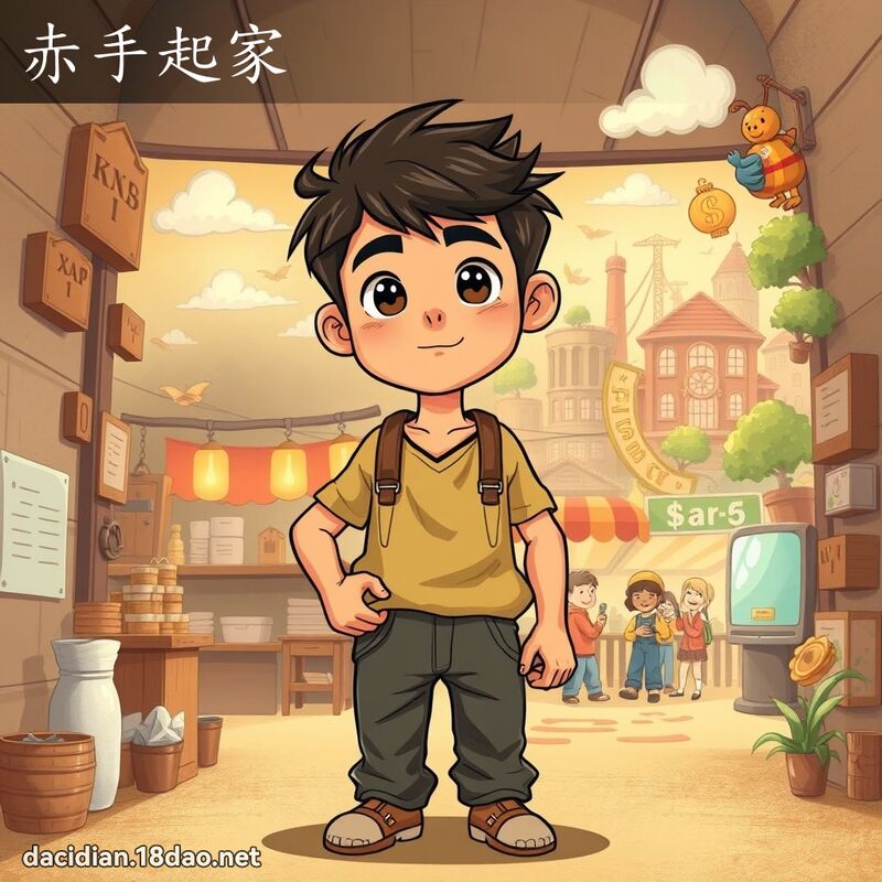 赤手起家 - 國語大辭典配圖