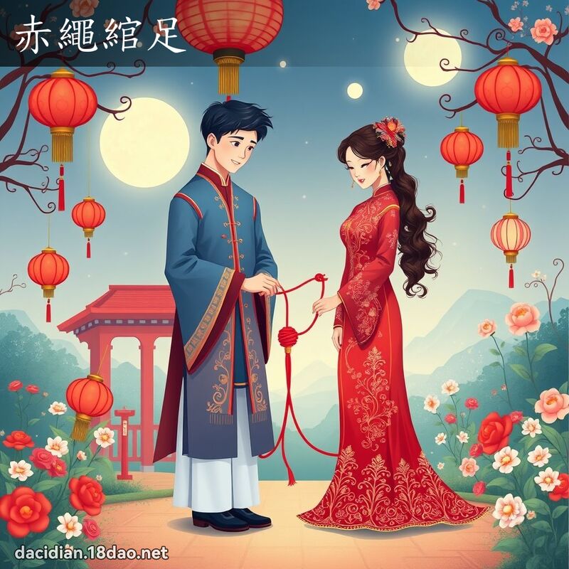 赤繩綰足 - 國語大辭典配圖