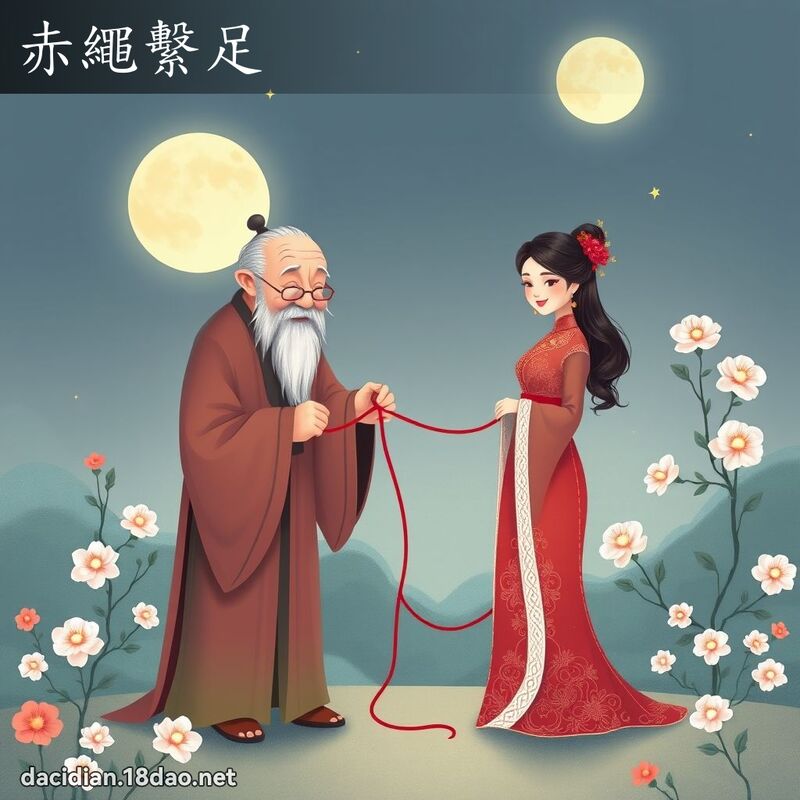赤繩繫足 - 國語大辭典配圖