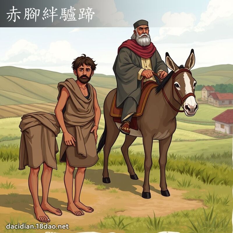 赤脚绊驴蹄 - 国语大辞典配图