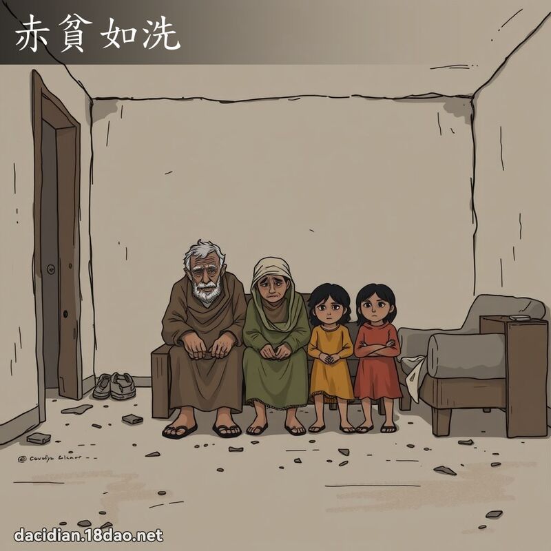 赤贫如洗 - 国语大辞典配图