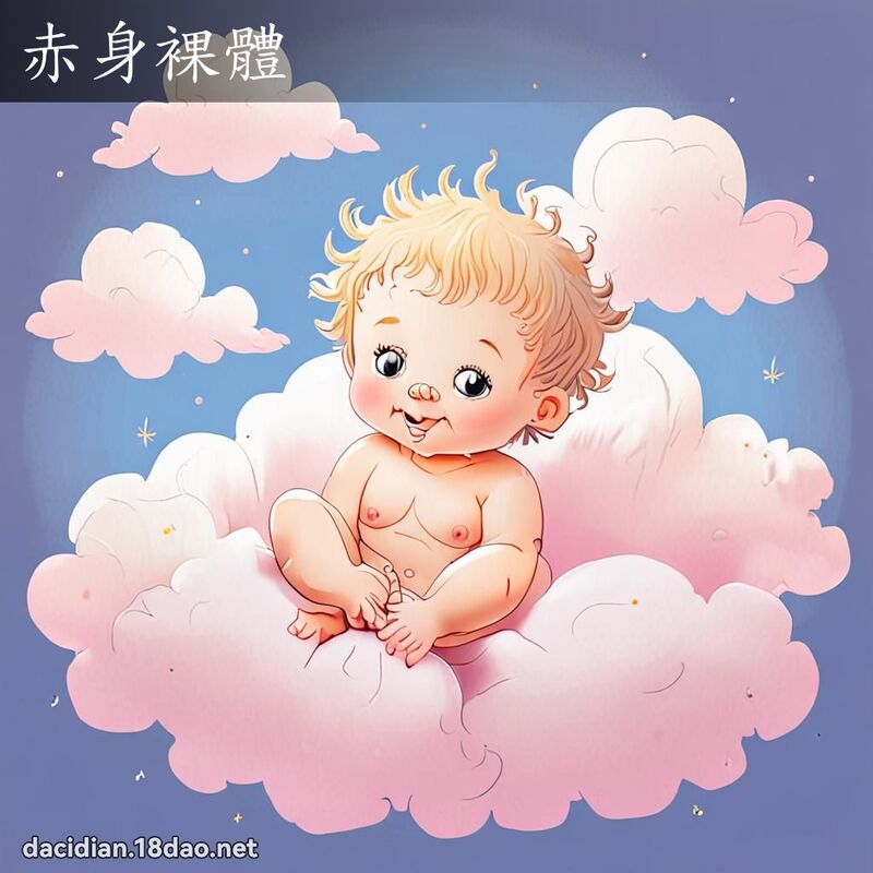 赤身裸體 - 國語大辭典配圖