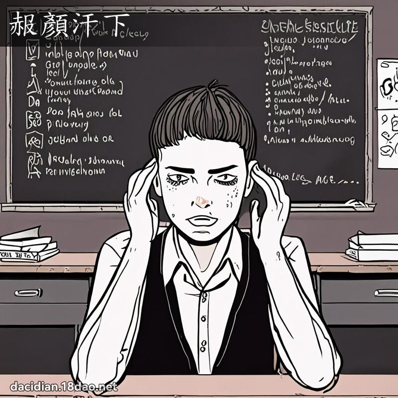 赧顏汗下 - 國語大辭典配圖