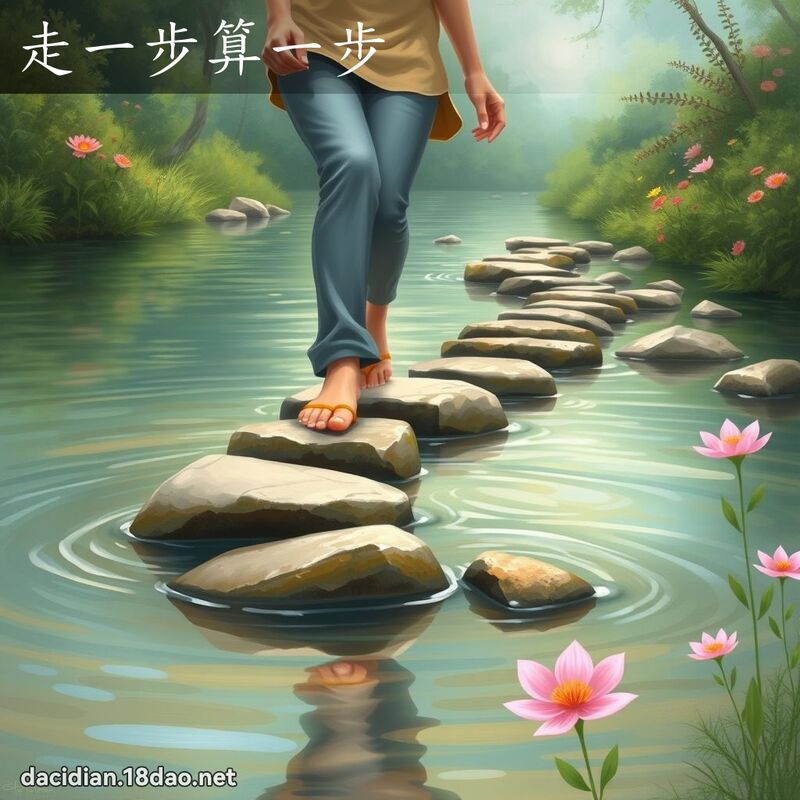 走一步算一步 - 國語大辭典配圖