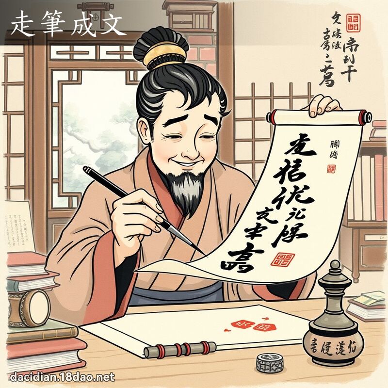 走筆成文 - 國語大辭典配圖