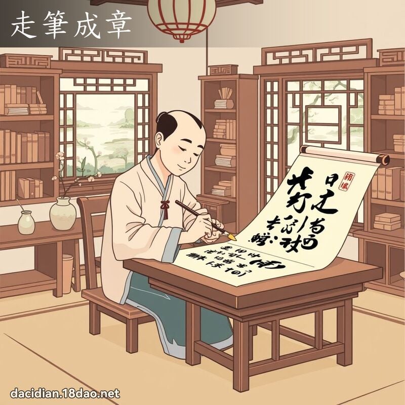 走笔成章 - 国语大辞典配图