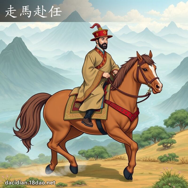 走馬赴任 - 國語大辭典配圖