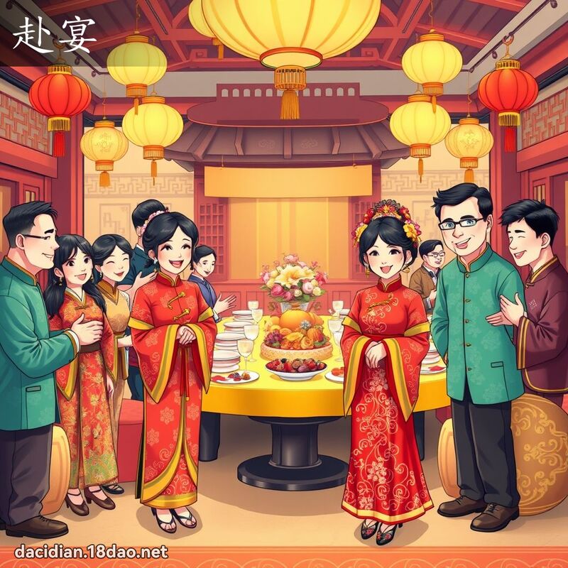 赴宴 - 國語大辭典配圖