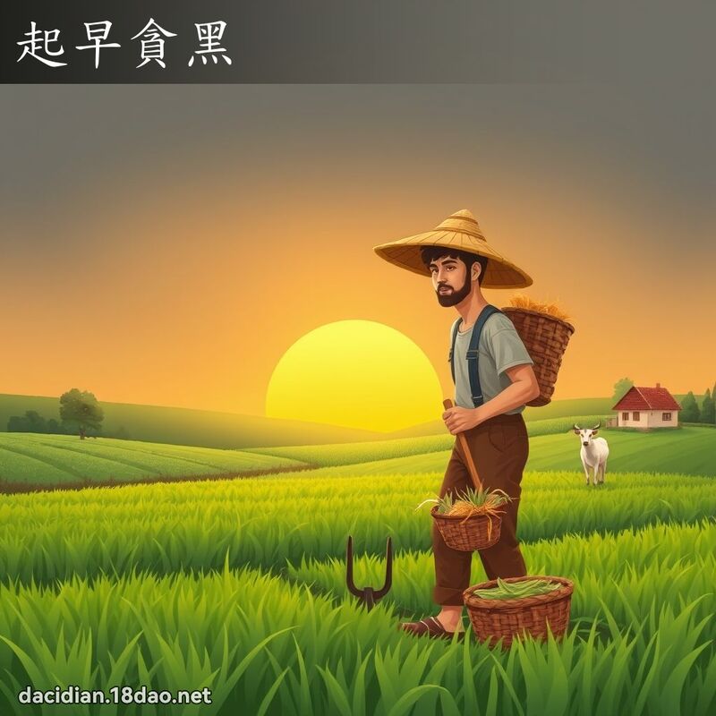 起早貪黑 - 國語大辭典配圖