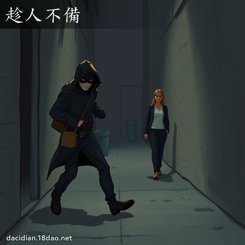 趁人不备 - 国语大辞典配图