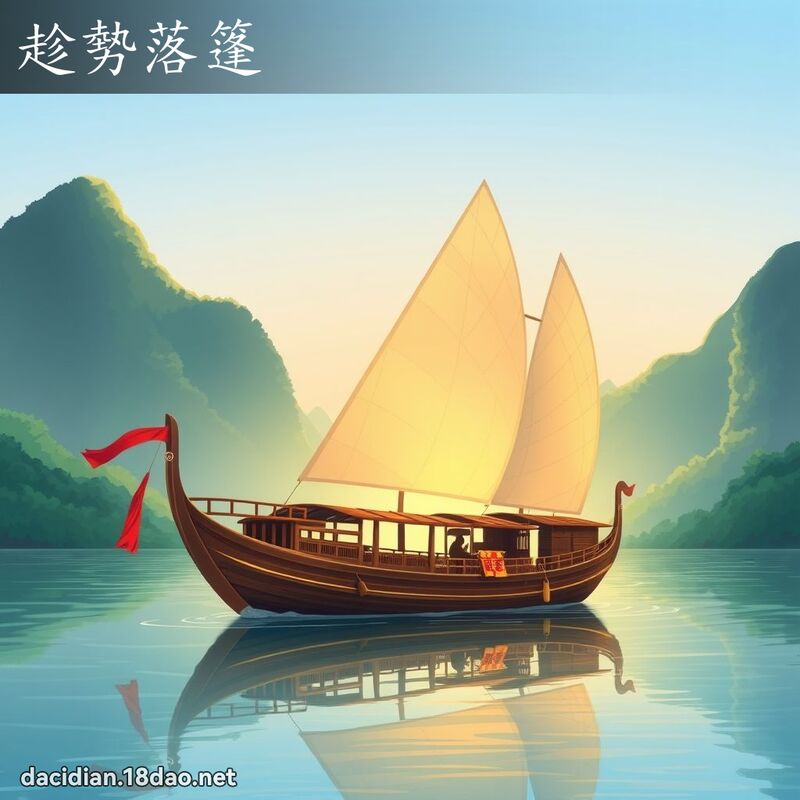 趁勢落篷 - 國語大辭典配圖