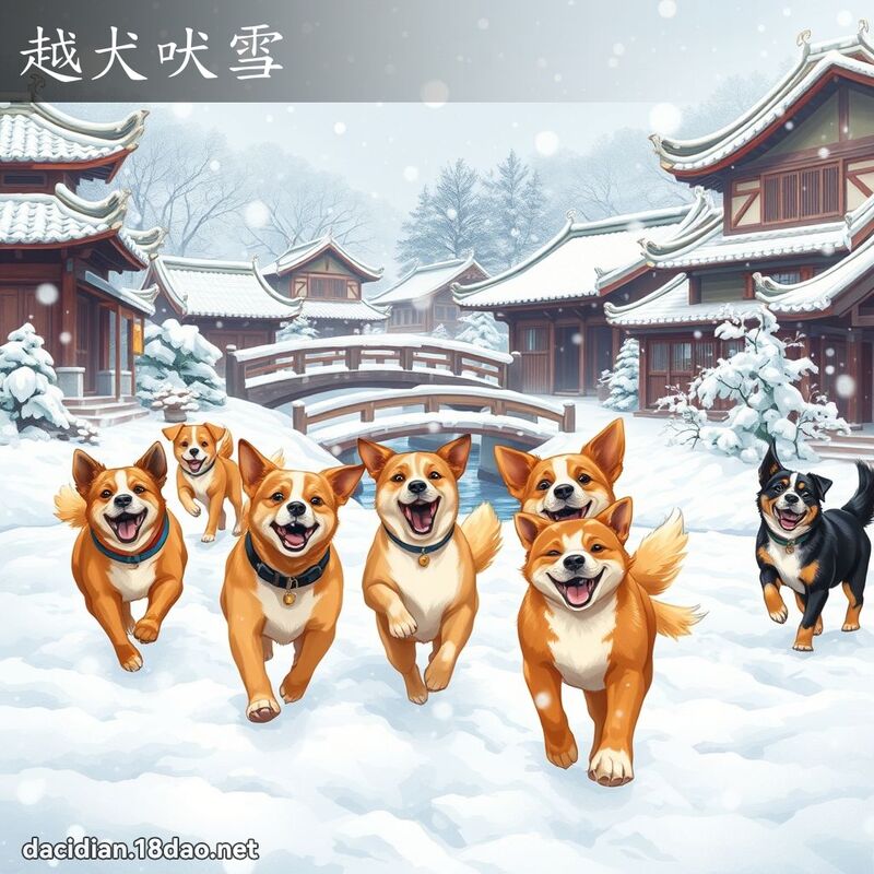 越犬吠雪 - 国语大辞典配图