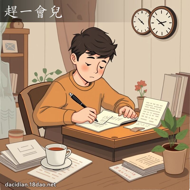 趕一會兒 - 國語大辭典配圖