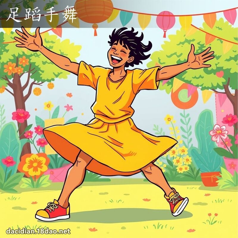 足蹈手舞 - 國語大辭典配圖