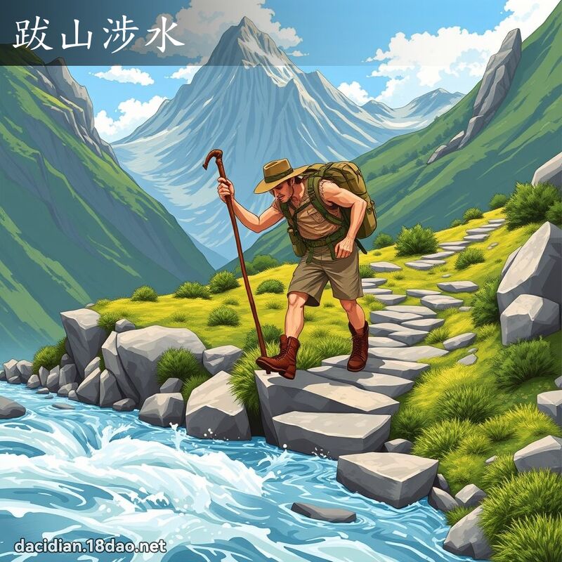 跋山涉水 - 國語大辭典配圖