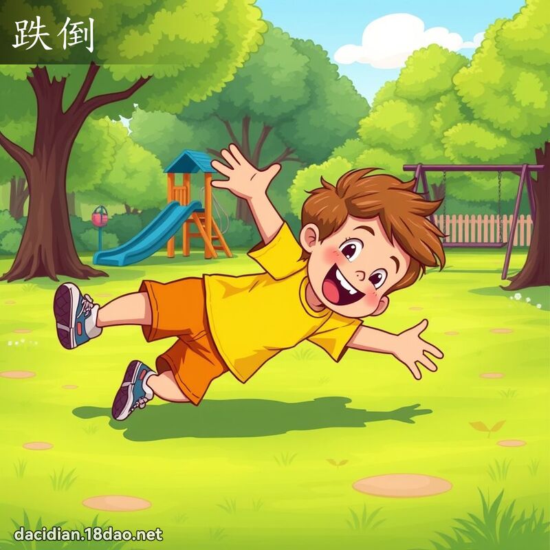 跌倒 - 国语大辞典配图
