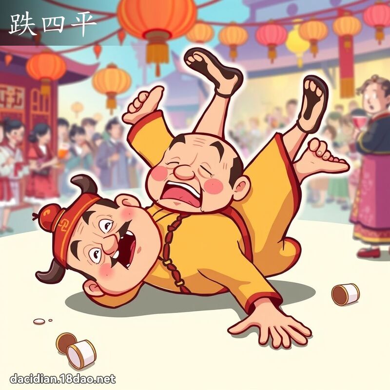 跌四平 - 国语大辞典配图