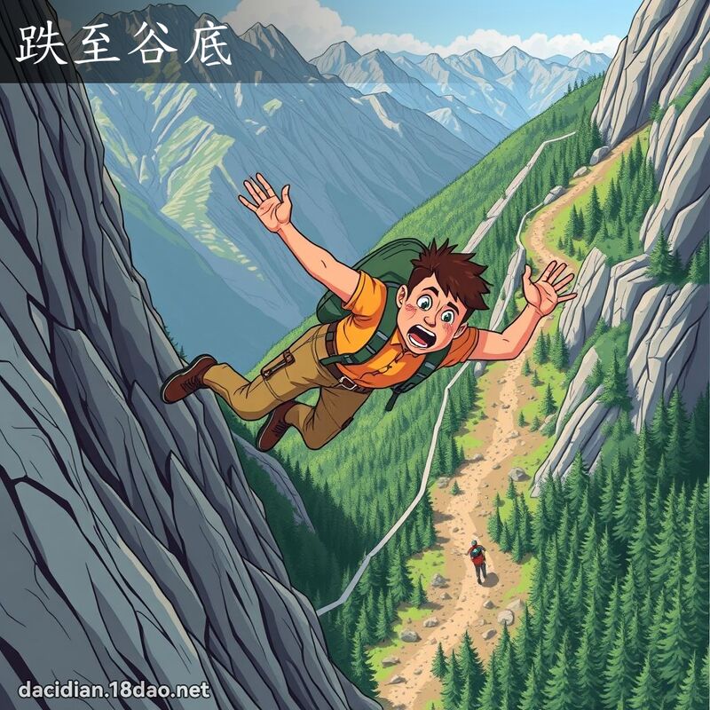 跌至谷底 - 国语大辞典配图