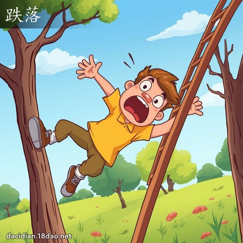 跌落 - 國語大辭典配圖