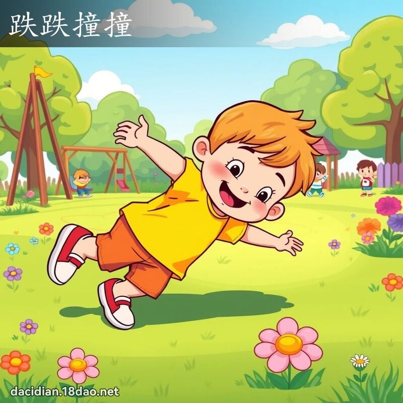 跌跌撞撞 - 国语大辞典配图