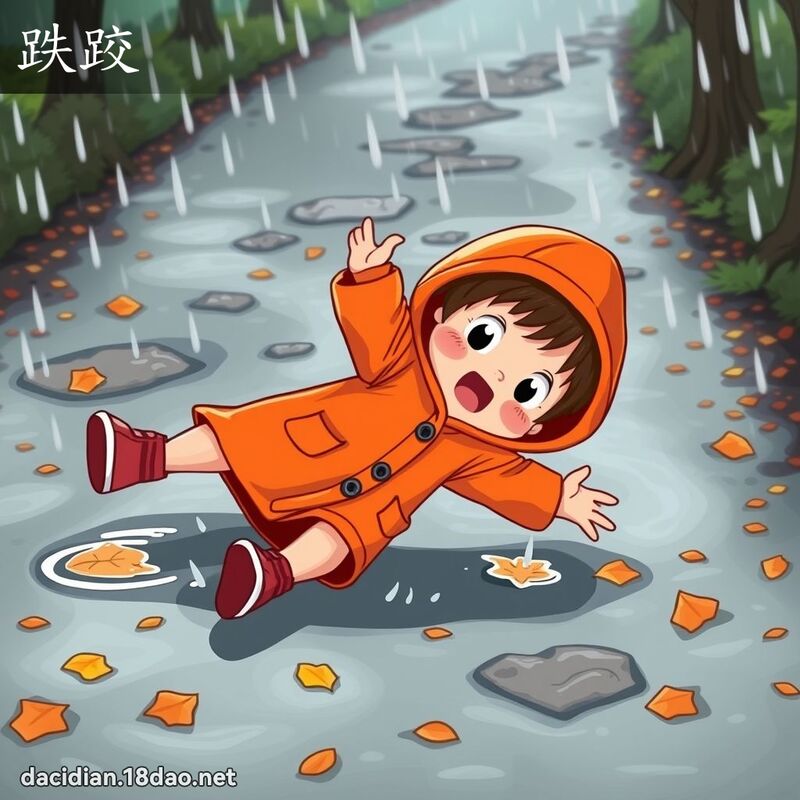跌跤 - 國語大辭典配圖