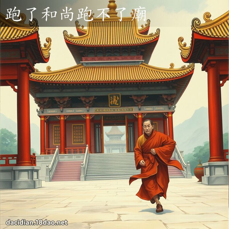 跑了和尚跑不了庙 - 国语大辞典配图