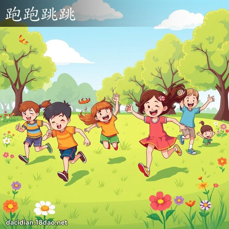 跑跑跳跳 - 國語大辭典配圖