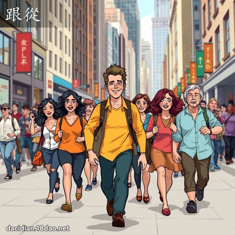跟從 - 國語大辭典配圖
