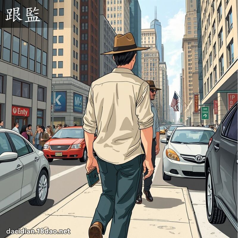 跟監 - 國語大辭典配圖