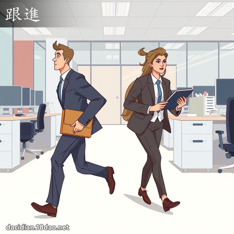 跟进 - 国语大辞典配图