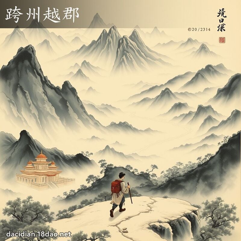 跨州越郡 - 國語大辭典配圖