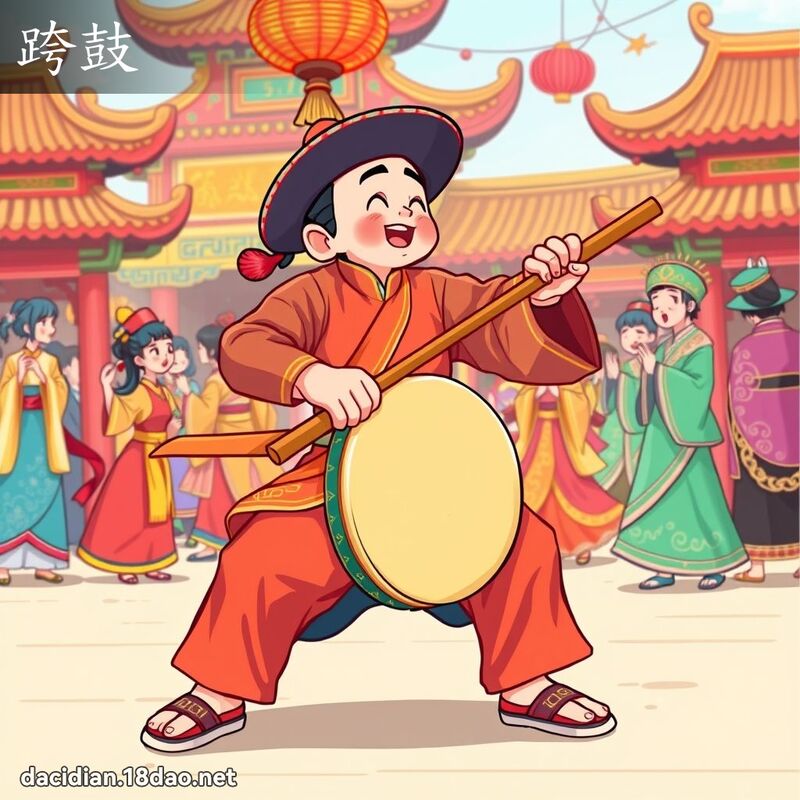 跨鼓 - 國語大辭典配圖