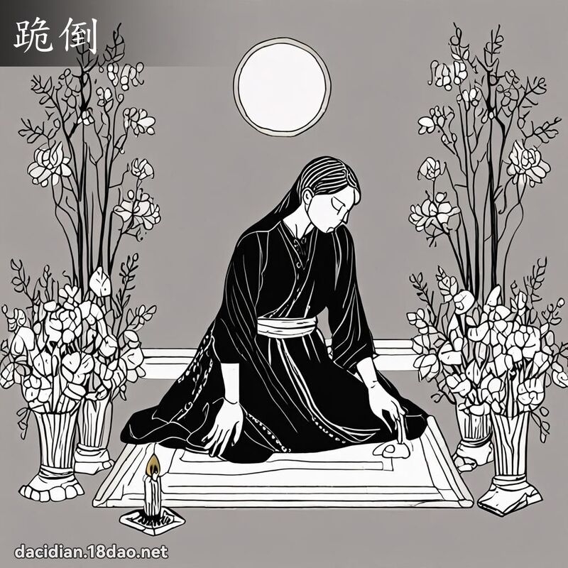 跪倒 - 国语大辞典配图