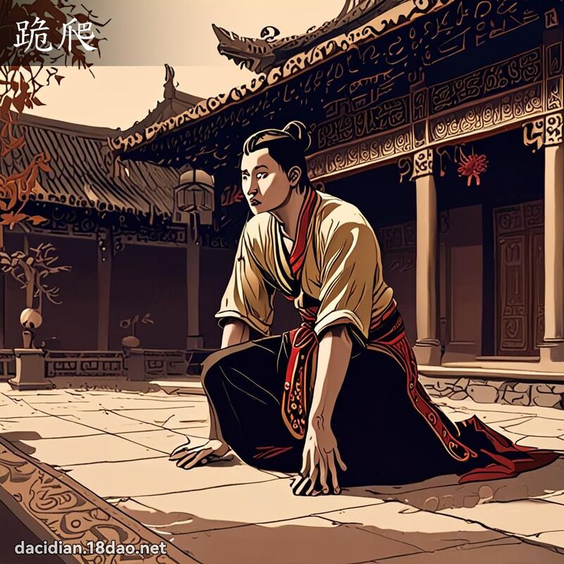 跪爬 - 国语大辞典配图