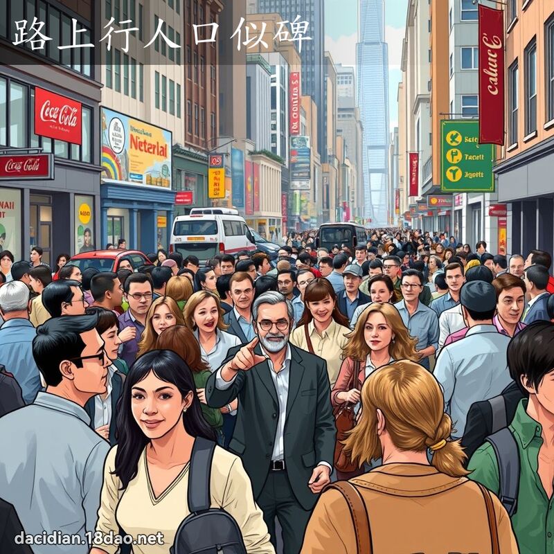 路上行人口似碑 - 國語大辭典配圖