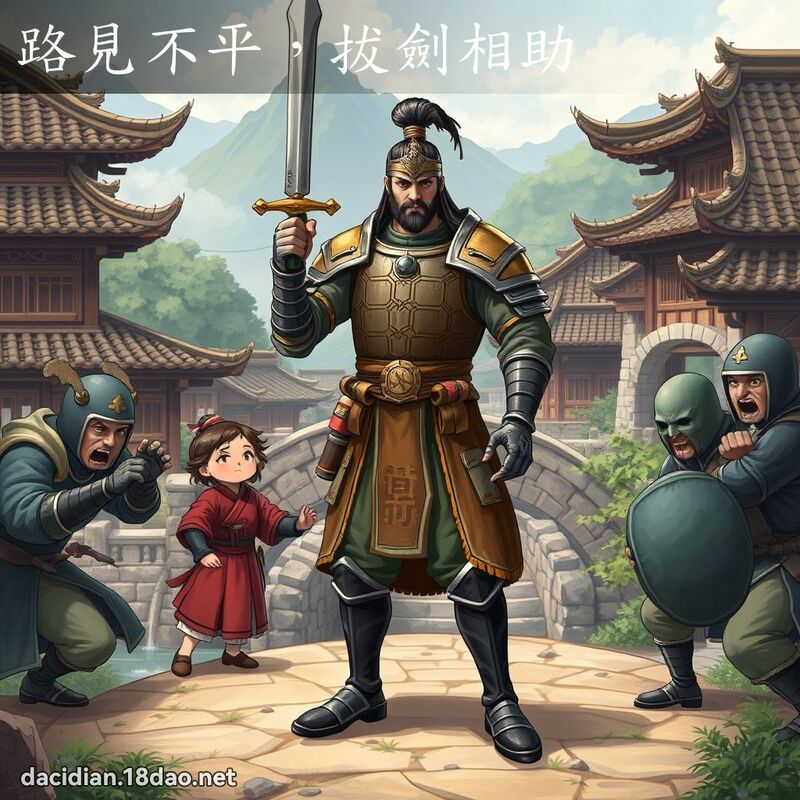 路見不平，拔劍相助 - 國語大辭典配圖