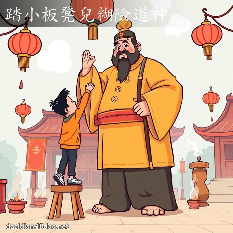 踏小板凳兒糊險道神 - 國語大辭典配圖