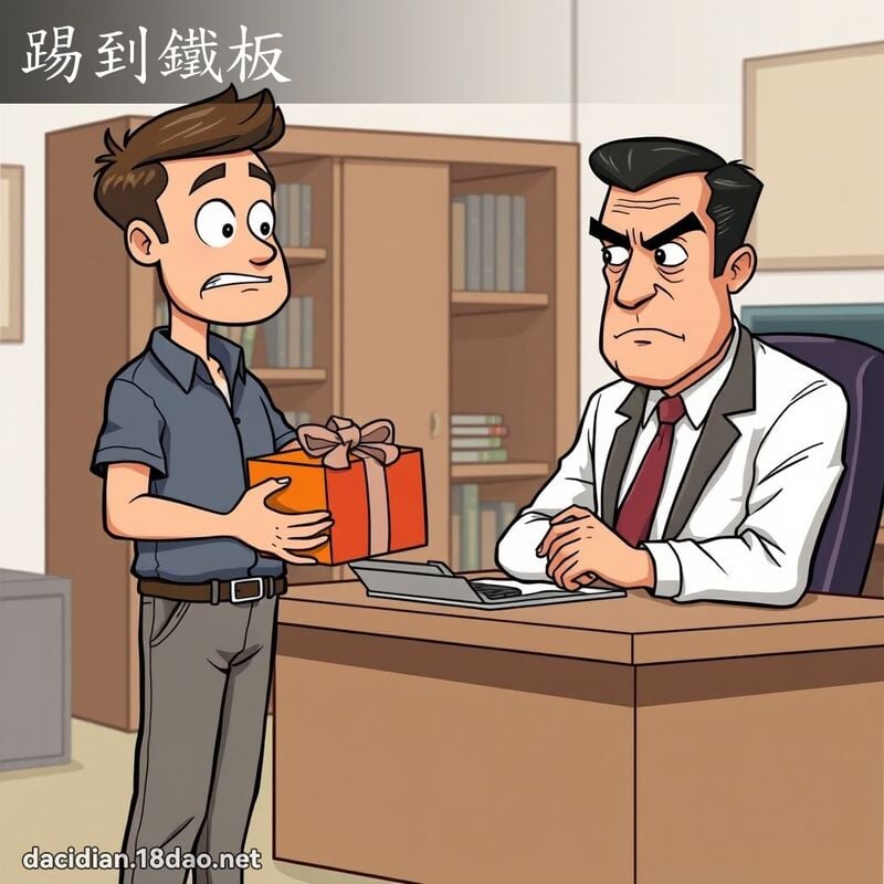 踢到铁板 - 国语大辞典配图