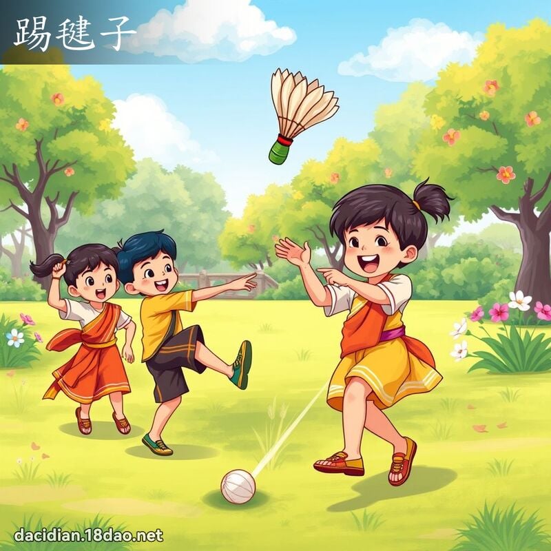 踢毽子 - 国语大辞典配图