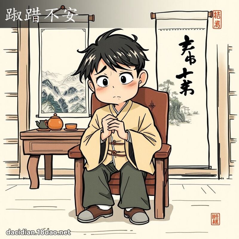 踧踖不安 - 国语大辞典配图