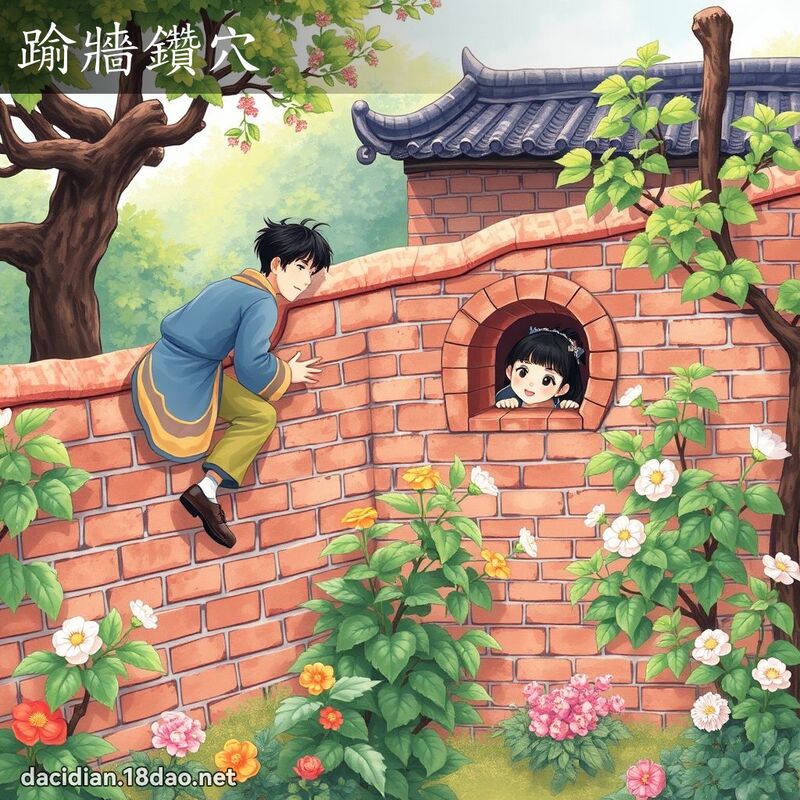 踰墙钻穴 - 国语大辞典配图